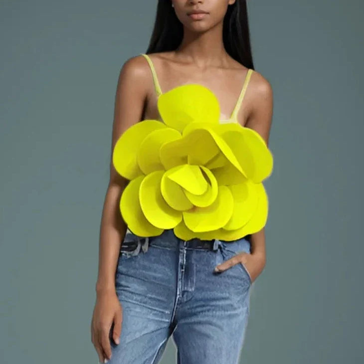 Elisa - Top con flores en 3D